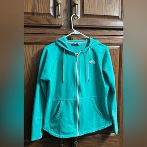 THE NORTH FACE Women's Size Large Full Zip Hoodie Sweater Sweatshirt Turquoise